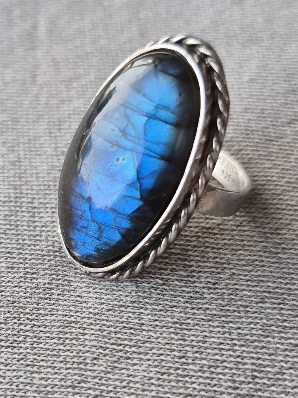 Sterling Silver Labradorite Statement Ring
